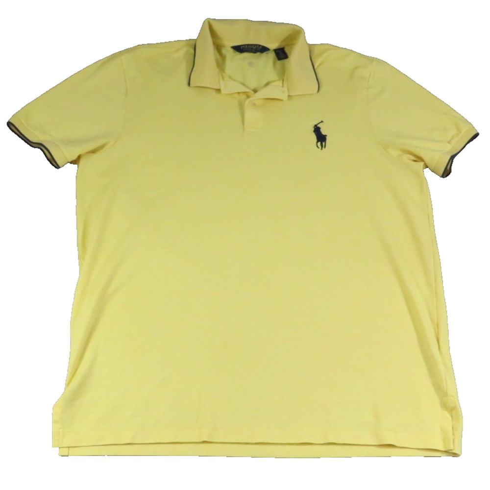 Polo Golf Ralph Lauren Pro Fit XL Yellow Big Pony Wicking Polo Shirt Men Peru SS